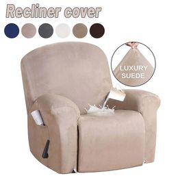 Suede All-inclusive Recliner Chair Cover Stretch Chair Waterproof Non-slip Slipcover Dustproof Massage Sofa Chair Seat Protector 2343j