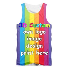 Men's Tank Tops IFPD EUUS Size Customised Tank Top Men's DIY Your Own Design 3D Vest Singlets Fitness Sleeveless Tee Shirts Plus Size Drop Ship 230720