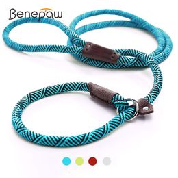 Dog Collars Leashes Benepaw Durable Slip Rope Leash Collar 2 In 1 Adjustable Loop Comfortable Small Meidum Large Pet Harness 230720