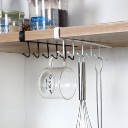 Hooks Painted Iron Nail-free Board Hanger 6 Multi-functional Storage Holders Cloth Holder Arrangement Durable Rack