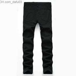 Men's Jeans New Mens Jeans 2018 Male Trousers Men Pants Casual Skinny Streetwear Pants Black Hole Hip Hop Elasticity Pantalon Homme Z230721