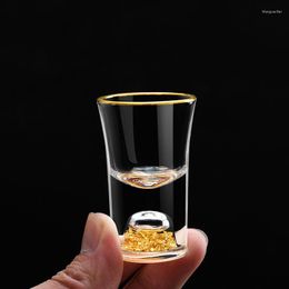 Wine Glasses Liquor Cup 10ml S Glass Gold Foil Rimmed Cups Painted Design Small High-end Transparent