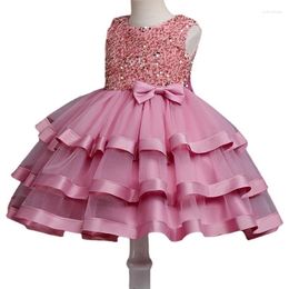 Girl Dresses Summer Ball Gown For Children Clothing Dress First Birthday Party Sequin Girls Clothes Prom Robe Simple Kids 11