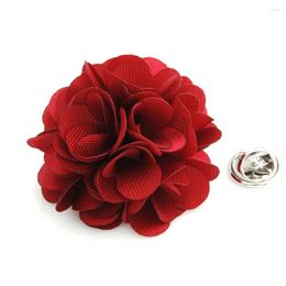 Brooches YHLF-065 Fashion Handmade Mens Lapel Flower Boutonniere Pin For Suit Fabric Pins