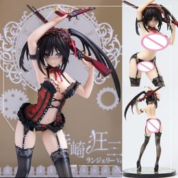 Anime Manga 24CM Alphamax Date A Live Kurumi Tokisaki Lingerie Ver. 1/7 Pvc action Figure Adults Collection Model doll gifts