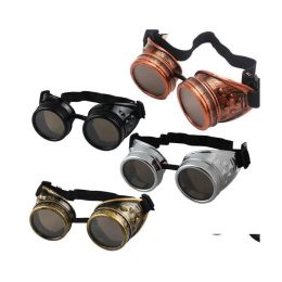 Party Favor Ups Unisex Gothic Vintage Victorian Style Steampunk Goggles Welding Punk Glasses Cosplay Drop Delivery Home Garden Festi LL