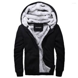 Men's Hoodies Black Men 2023 Winter Jacket Fashion Thick Men's Hooded Sweatshirt Male Warm Fur Liner Sportswear Tracksuits Mens Coat