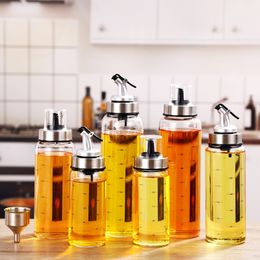Storage Bottles Jars Olive Oil Dispenser Bottle For Kitchen Glass Coffee Syrup Vinegar Dispenser Automatic Opening Cooking Oil Container 230720