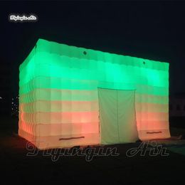 Outdoor Lighting Inflatable Cube Tent 8m Long Customised Cover Garden White Pop Up Marquee Structure House For Advertising Event A246h