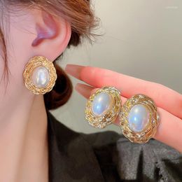 Stud Earrings Huitan Trendy Imitation Pearl For Women Temperament Sweet Girls Ear Accessories Fancy Gift Luxury Fashion Jewellery