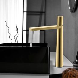 Brushed Gold Basin Faucet Brass Bathroom Faucet Mixer Tap Wash basin Faucet Rose Gold Hot and Cold Lavotory Faucet