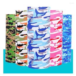 Scarves Silk Camouflage Outdoor Sun Protection Men Neckerchief Unisex Solid Color Riding Breathable Neck Collar Scarf