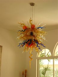 Modern Multi Colour Chandelier Artistic Designer Hanging Lamp Hand Blown Glass Home Interior Lighting Fixtures Dining Room