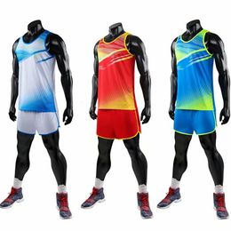 Men's Tracksuits Men Women VestShorts Fashion Running Sets Track and Field Sportswear Sprint Running suit Marathon Clothes 230720