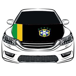 The World Cup Football Brazil National Team Flag Car Hood Cover 3 3X5FT 100% Polyester Engine Flag Elastic Fabrics Can be Washed302p