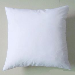 50pcs lotplain white DIY Blank Sublimation pillow case poly pillow cover 150gsm fabric 40cm square white pillow case for DIY pri185s