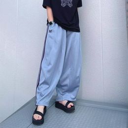 Men's Pants Oversized Men Women Blue Needles AWGE Trousers Embroidery Butterfly Wide Leg Sweatpants y2k 230720