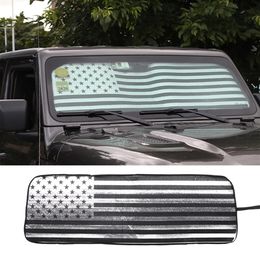 Car Sunshade Front Windshield Visor American Flag Sun Visor Mat for Jeep Wrangler JL 2018 Car Accessories196N