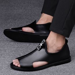 Casual High Beach Summer Shoes Quality Genuine Leather Fashion Men's Sandals 230720 791 61