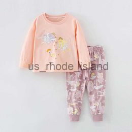 Pyjamas Little maven Baby Girls Autumn and Spring Casual Clothes Home Cotton Soft and Comfort Sleep Wear with Flower Fairy Lovely x0721