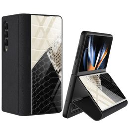 ل Samsung Galaxy Fold4 علبة الهاتف شاشة قابلة للطي الغلاف الواقي Flip Glass Zfold4 Anti Drop Case GKK