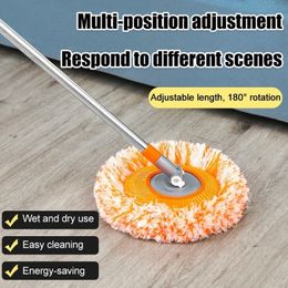 Mops Adjustable Upgraded Cleaning 360 Spin Mop Handle Multifunctional Sunflower Chenille Magic Head Flat Floor Household Tools 230721