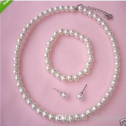 Cream Faux Acrylic Pearl Beaded Choker Necklace Bracelet and Stud Earrings Prom Party Jewelry Sets330T