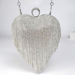 Cosmetic Bags Love Bag Lady Tassel Set Diamond Clutch Cheongsam Wedding Heart Dinner