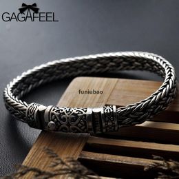 Gagafeel 100 %925 Silver Bracelets Width 8mm Classic Wire -Cable Link Chain S925 Thai Silver Bracelets For Women Men Jewellery Gift 287J