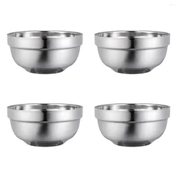 Dinnerware Sets 4pcs Japanese Rice Bowlss Set Metal Soup Bowls Mixing Salad Noodle Bowl Containers Serving 13cm