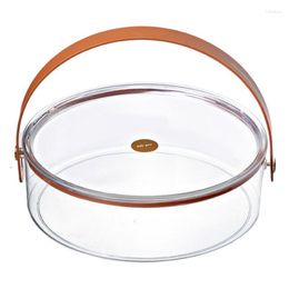 Plates Divided Serving Platter Snack Plate With Handle Storage Container 5 Compartments For Dried Fruits Nuts Candies