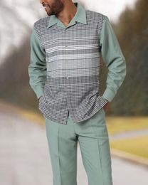 Men's Tracksuits Men's Mesh Long Sleeve Slim Shirt Long Pants Casual Suit Men's Outdoor Travel Clothing Comfortable and Soft Twopiece Set 230720