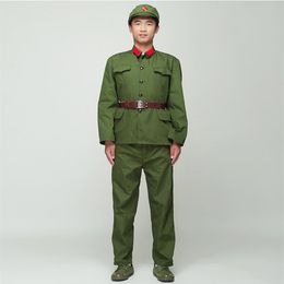 North Korean Soldier Uniform Red guards green performance costume stage film television Eight Route Army Outfit Vietnam Military2267