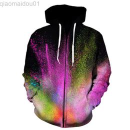 Men's Hoodies Sweatshirts Hot Splash tie dyeing Zipper Hoodies Men/Women spring pullovers 3D Hooded Oversized Sweatshirts anime 3D Hoodie Men clothing L230721