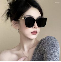Sunglasses 2023 Summer High-grade Big-frame With Metal Legs Slim Round Face And UV-proof Sunglasses.
