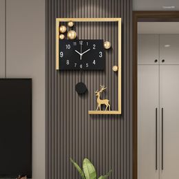 Wall Clocks Living Room Home 3D Creative Clock Personalised Fashionable Minimalist Digital Quartz Modern Design