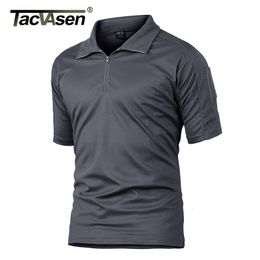 Men's TShirts TACVASEN Summer Short Sleeve Quick Dry Polos Tshirts Men's Military Tactical Combat Tee Shirts Team Work Hiking Sport Golf Tops 230720