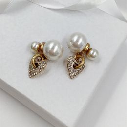 Classic Designer Heart Dangle Chandelier Earring Studs Bijoux Women Vintage Earrings For Woman Lady Wedding Party Holiday Jewellery 270c