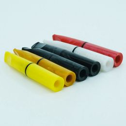 Colourful Resin Multiple Filtering Pipes Dry Herb Tobacco Cigarette Holder Smoking Philtre Mouthpiece Portable Mini Handpipes Tip Tube DHL