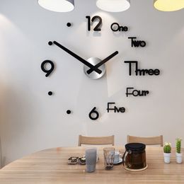 Wall Clocks 3D Clock Modern Design DIY Digital Acrylic Stickers Home Office Decor Watch for Living Room Decoration 230721