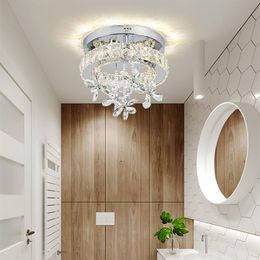 Modern Simple Stainless Steel Crystal Lustre Ceiling Lights 90V-260V LED Clear Crystal Decoration For Living Room Bedroom Restaura262a