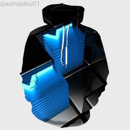 Men's Hoodies Sweatshirts 3d Hoodies Geometry Hoodie Men Cube Hoody Colourful Hooded Casual Psychedelic Hoodie Print Mens Clothing Funny Autumn Streetwear L230721