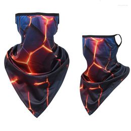Scarves Silk Washable Breathable Triangle Scarf Face Mask Bandana Seamed With Full Mesh