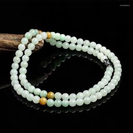 Choker 8mm Natural Myanmar Jadeite Beaded Necklace Women Fine Jewelry Accessories Genuine Burma Jade Beads For Woman