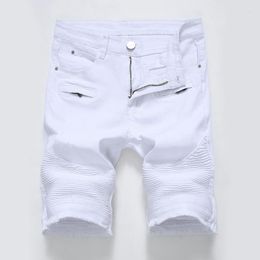 Men's Shorts 2023 Summer Denim Street Clothing Trend Personality Slim Short Jeans White Red Black Male Brand Clothes