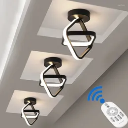 Ceiling Lights Modern Remote LED AC96V-260V Indoor Black White Lamp Aisle Lighting Decoration Suspension Luminaire