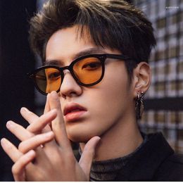 Sunglasses Korean Fashion Candy-colored Men Women Vintage Retro Rice Nail Oval Glasses Ocean Lens Feminino