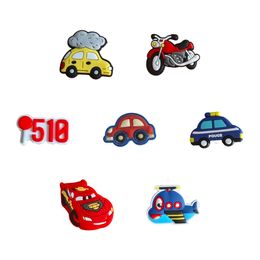 Shoe Parts Accessories Charm For Clog Jibbitz Funny Cute Food Pattern Shoes Sandals Slippers Charms Decoration 510 Police Car Drop De Otfz9