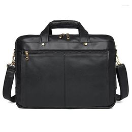 Briefcases Men Big Genuine Leather Shoulder Bag 15.6 Inch Laptop Handbag Male Real Bags Business Briefcase Computer Tote