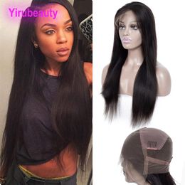 Indian Full Lace Wigs Pre Plucked Straight Human Hair Natural Colour Silky Virgin Hair 12-30 Inch243x